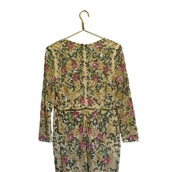 Mac Duggal Evening Gown 5503 Beaded Sequin Long Sleeve Dress Formal Size 10 - Picture 6 of 14